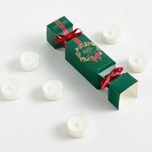 Potterybarn Winter Sprice Holiday Votive Tea Candle Set with Red Ribbon